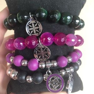 Rustic Cuff Lot Pink Malachite Onyx Erika Carlyles